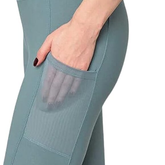 NEW Mondetta High Waist Active Capri Crop Length Mesh Calf Trim Pocket Leggings - Picture 4 of 4